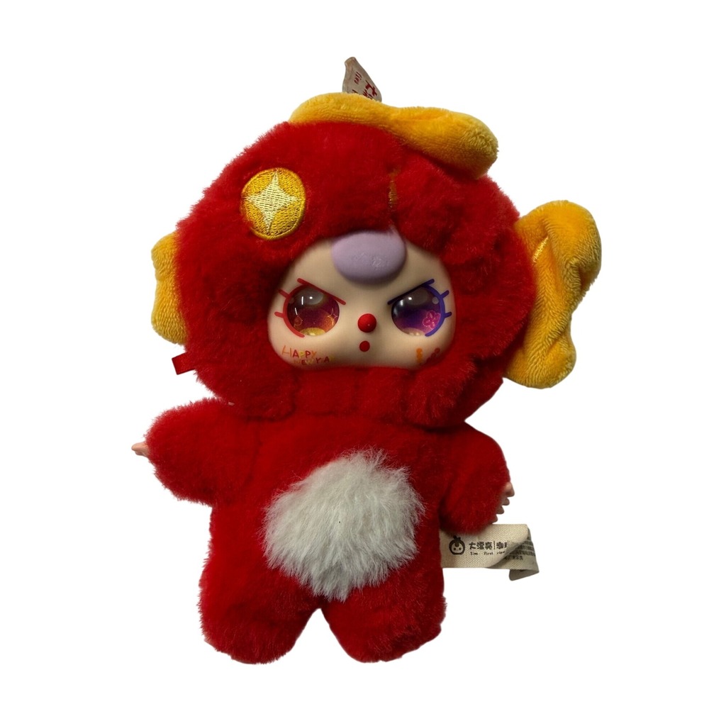 Baby Three Red Plush Doll Vinyl Face Art Toy